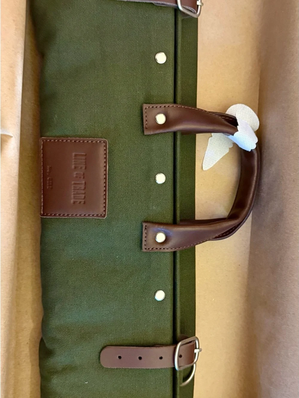 Bespoke Post “Line of Trade” Field Duffle Bag - New in Box / Khaki Green